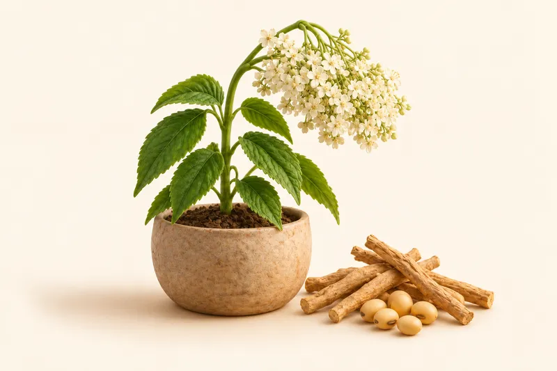 Balance looked after: A fresh, full elderflower in soft warm light: nourished and steady